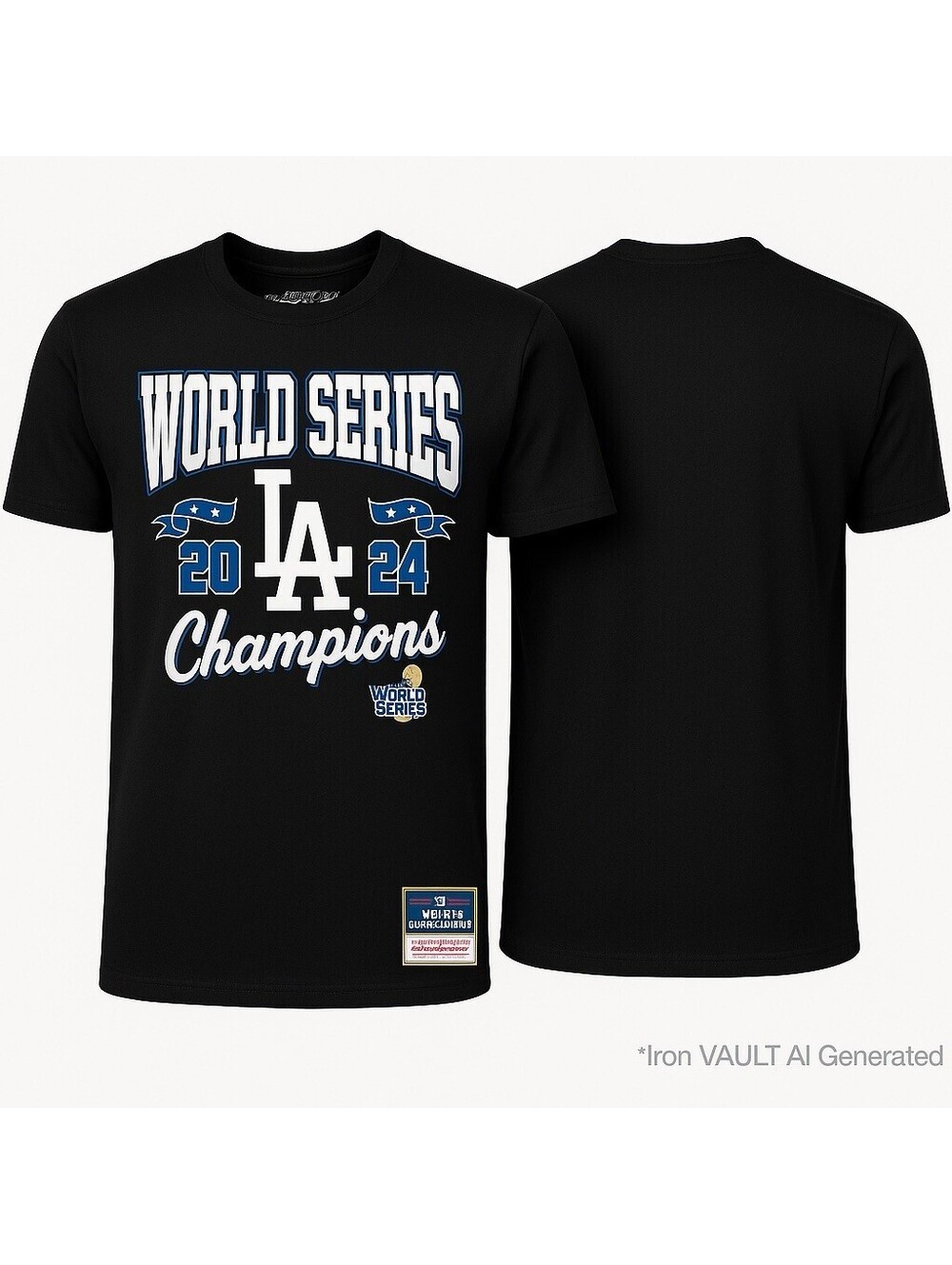 Los Angeles Dodgers Shirt Mens Medium Black 2024 World Series Champs Tee NWT